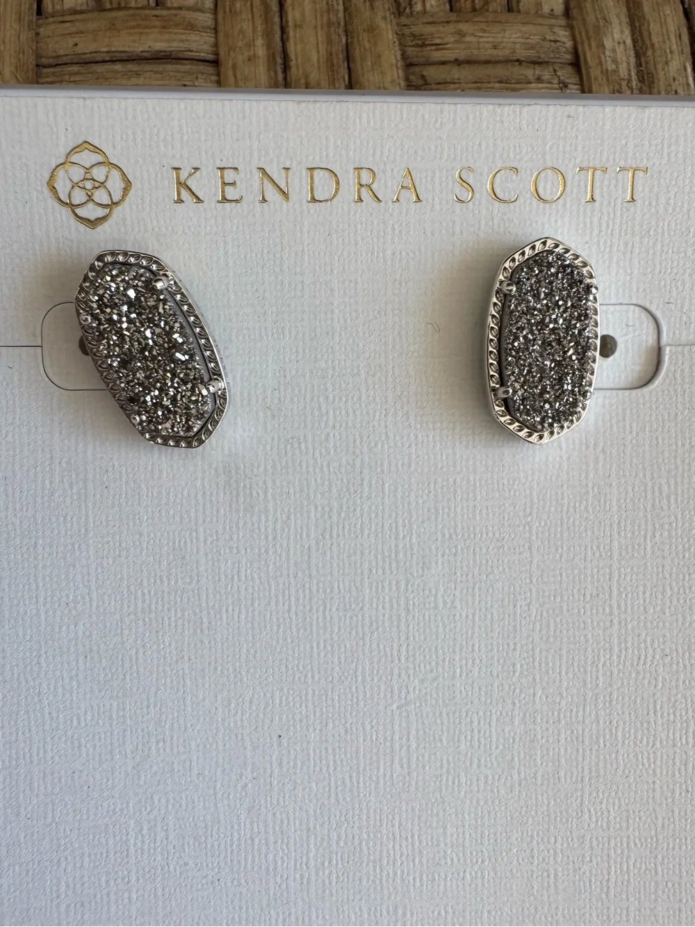 Kendra Scott Ellie Silver & Silver Drusy Stud Earrings